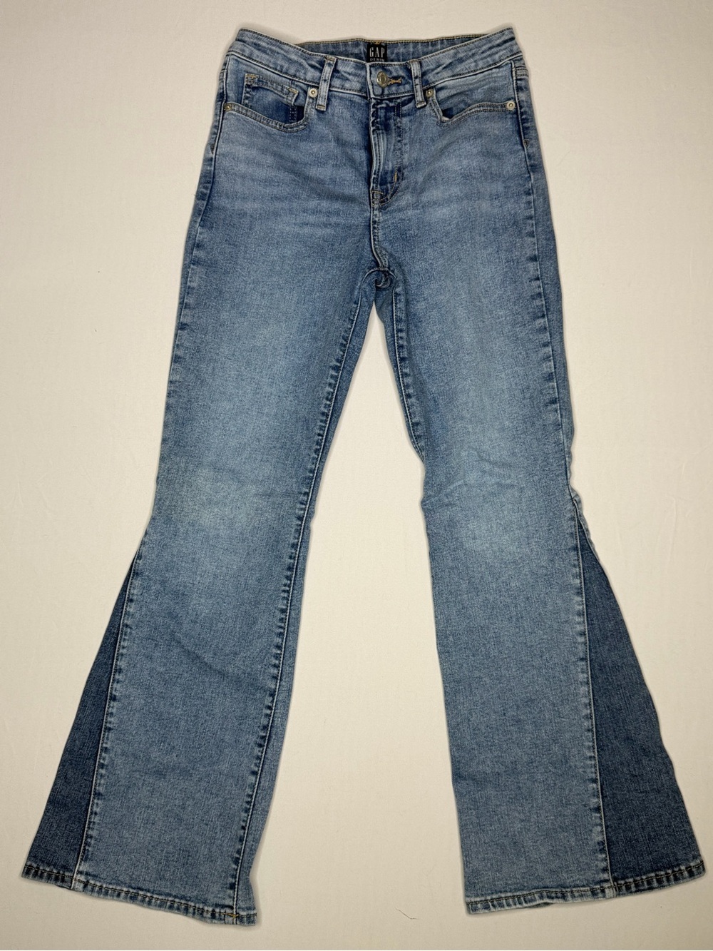 GAP Two-Tone Light Blue Flare Jeans